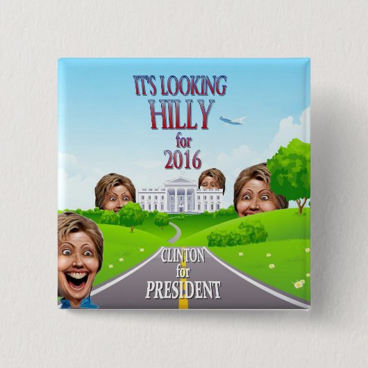 Hillary Clinton voor President in 2016 Vierkante Button 5,1 Cm (Voorkant)