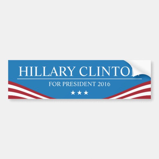 Hillary Clinton voor President Moderne 2016 Bumpersticker (Voorkant)