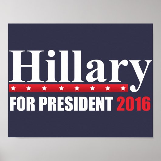 Hillary Clinton voor President Poster (Voorkant)