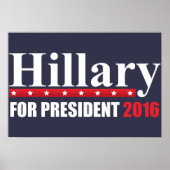 Hillary Clinton voor President Poster (Voorkant)