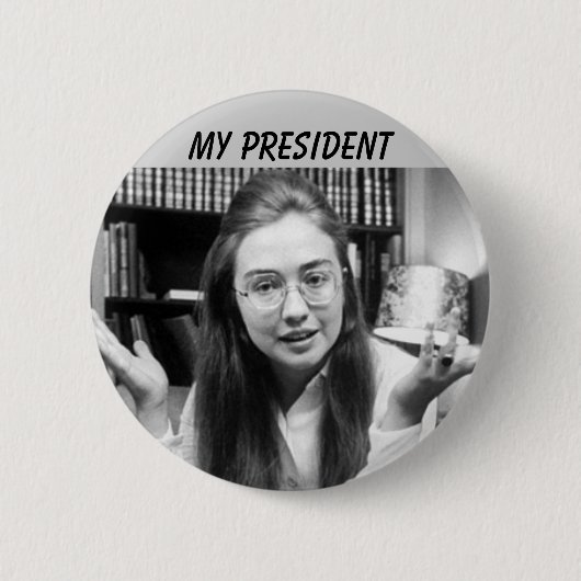 HILLARY CLINTON VOOR PRESIDENT RONDE BUTTON 5,7 CM (Voorkant)