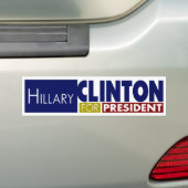 Hillary Clinton voor President V1 Bumpersticker (Op auto)