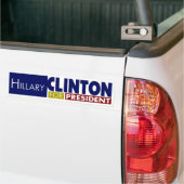 Hillary Clinton voor President V1 Bumpersticker (Op Truck)