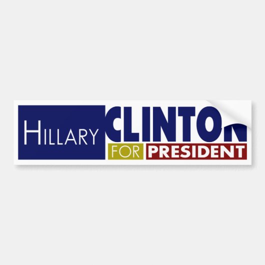 Hillary Clinton voor President V1 Bumpersticker (Voorkant)