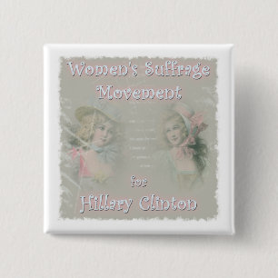 Hillary Clinton voor President Vierkante Button 5,1 Cm