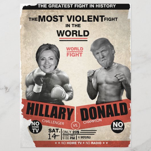 Hillary Clinton vs. Donald Trump 2016 Flyer (Voorkant)