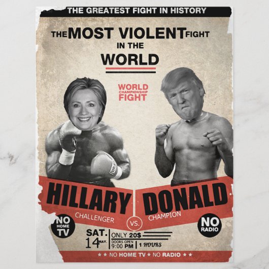Hillary Clinton vs. Donald Trump 2016 Flyer (Voorkant)