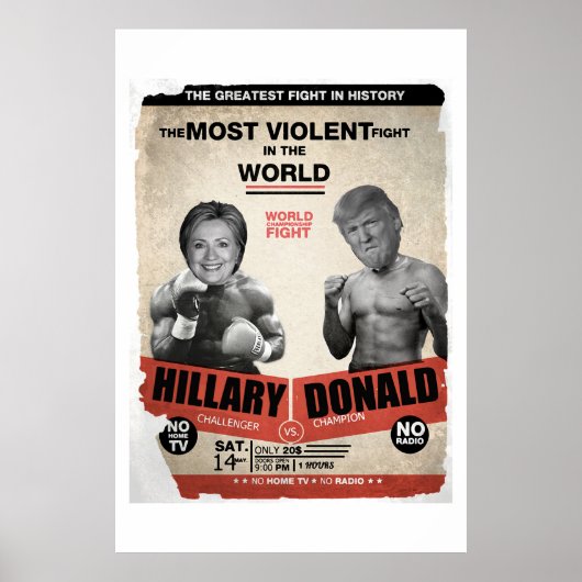 Hillary Clinton vs. Donald Trump 2016 Poster (Voorkant)