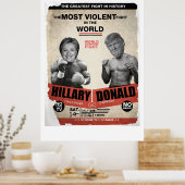 Hillary Clinton vs. Donald Trump 2016 Poster (Keuken)