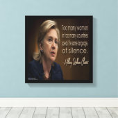Hillary Clinton Women R Silent Canvas afdrukken (Insitu (Houten vloer))