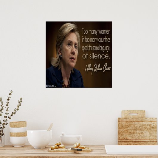 Hillary Clinton Women R Silent Poster (Keuken)
