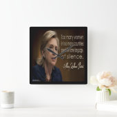 Hillary Clinton & Women R Silent Quote Wall Clock Vierkante Klok (Huis)