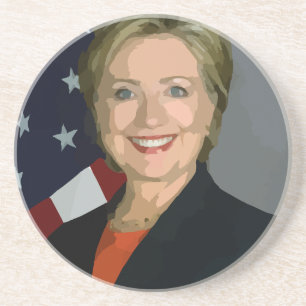 hillary clinton zandsteen onderzetter