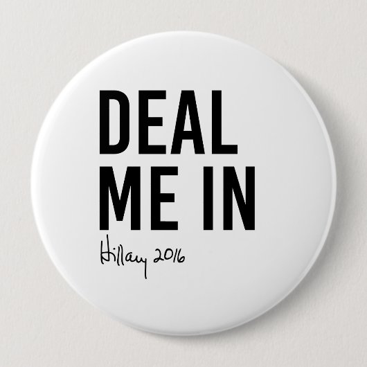 Hillary - Deal me in - Ronde Button 4,0 Cm (Voorkant)