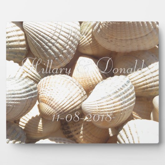 Hillary & Donald Wedding Exotic Bridal Sea Shells Fotoplaat (Voorkant)