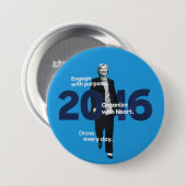 Hillary (elke dag drinken) ronde button 7,6 cm (Voorkant /achterkant)