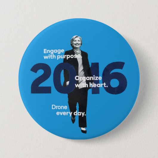 Hillary (elke dag drinken) ronde button 7,6 cm (Voorkant)