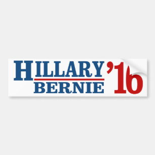 Hillary en Bernie 2016 - Liberal Humor -.png Bumpersticker