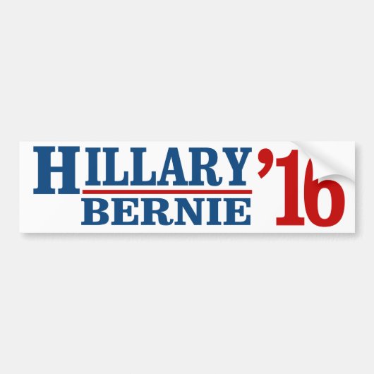 Hillary en Bernie 2016 - Liberal Humor -.png Bumpersticker (Voorkant)