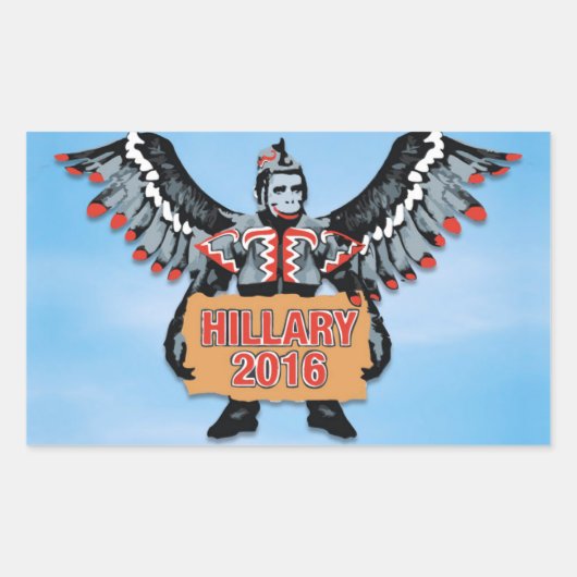 HILLARY EN HET LEGER VAN VLIEGENDE APEN RECHTHOEKIGE STICKER (Voorkant)