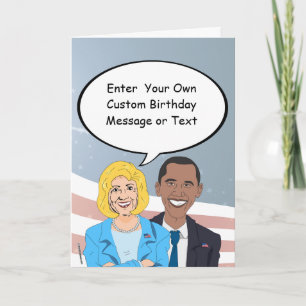 Hillary en Obama Verjaardag Kaart - Pas je M aan