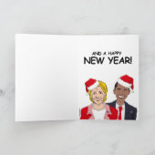 Hillary en Obama wensen jullie Ameri-Kerstmis Feestdagen Kaart (Binnen)