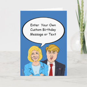 Hillary en Trump Verjaardag Kaart - Pas je M aan
