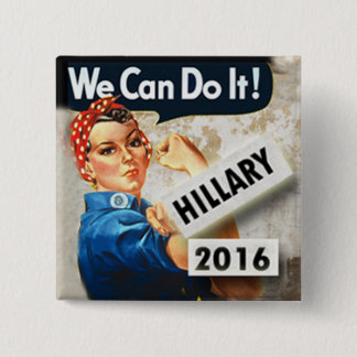 Hillary for President We kunnen het doen Vierkante Button 5,1 Cm