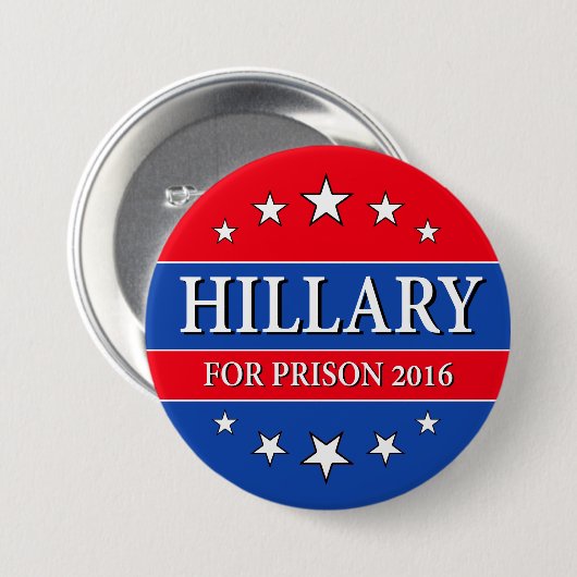 "HILLARY FOR PRISON 2016" 3-inch Ronde Button 7,6 Cm (Voorkant /achterkant)