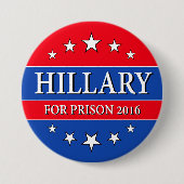 "HILLARY FOR PRISON 2016" 3-inch Ronde Button 7,6 Cm (Voorkant)