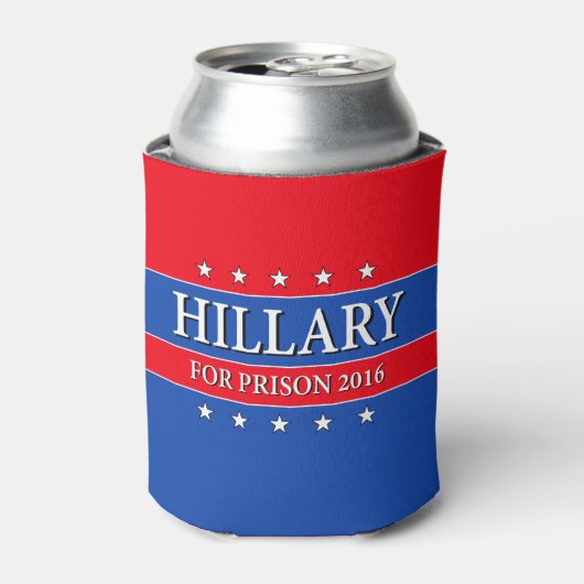 "HILLARY FOR PRISON 2016" BLIKJESKOELER (Blikje Voorkant)