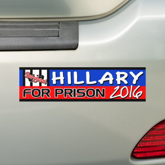 "Hillary for Prison" 2016 Bumpersticker (Op auto)