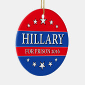 "HILLARY FOR PRISON 2016" KERAMISCH ORNAMENT (Rechts)