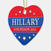 "HILLARY FOR PRISON 2016" KERAMISCH ORNAMENT (Links)
