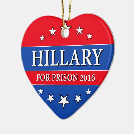 "HILLARY FOR PRISON 2016" KERAMISCH ORNAMENT (Links)