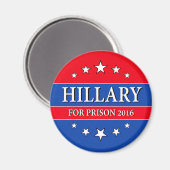 "HILLARY FOR PRISON 2016" MAGNEET (Voorkant / Achterkant)