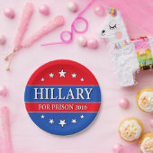 "HILLARY FOR PRISON 2016" PAPIEREN BORDJE (Feest)