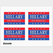 "HILLARY FOR PRISON 2016" RECHTHOEKIGE STICKER (Vel)