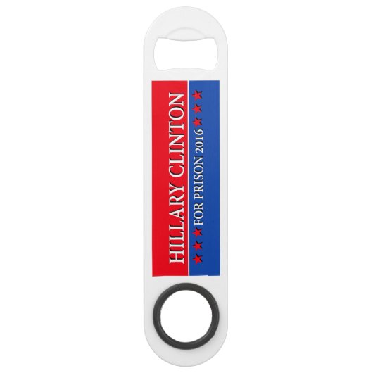"HILLARY FOR PRISON 2016" SPEED FLESSENOPENER (Voorkant)