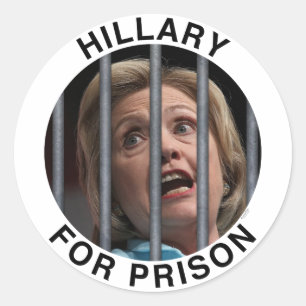 Hillary for Prison Ronde Sticker