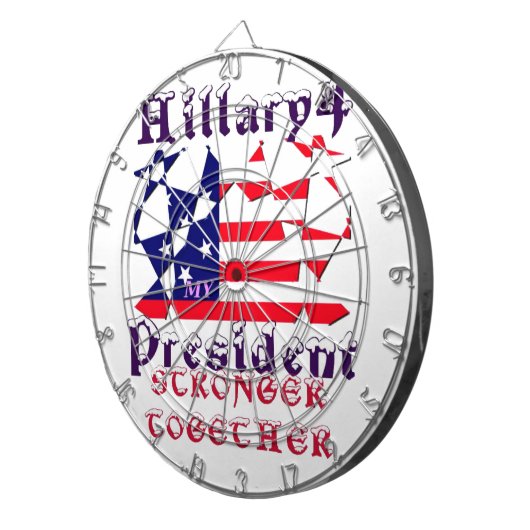 Hillary for USA President We zijn sterker samen Dartbord (Voorkant Rechts)