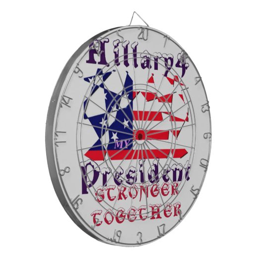 Hillary for USA President We zijn sterker samen Dartbord (Voorkant Links)