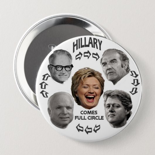 Hillary Full Circle 4-inch Button (Voorkant /achterkant)