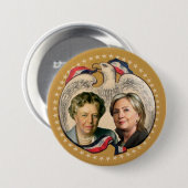 Hillary & haar heroïne ronde button 7,6 cm (Voorkant /achterkant)