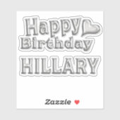 Hillary Happy Birthday silver Aufkleber Sticker (Vel)