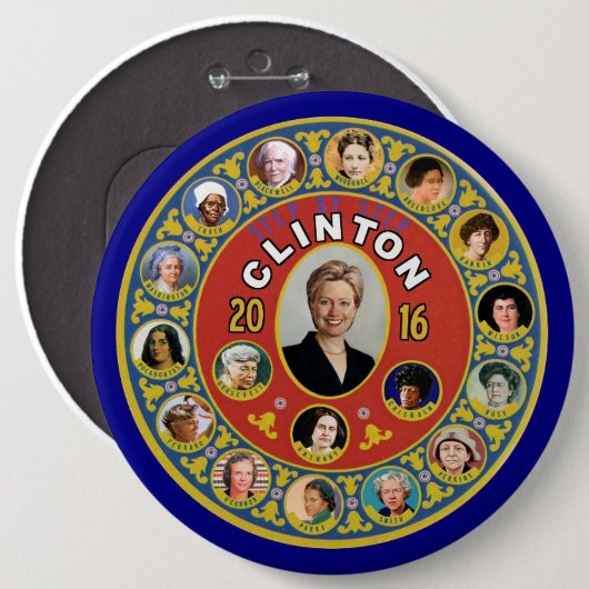 Hillary: Het eerste vrouwelijke President Ronde Button 6,0 Cm (Voorkant /achterkant)