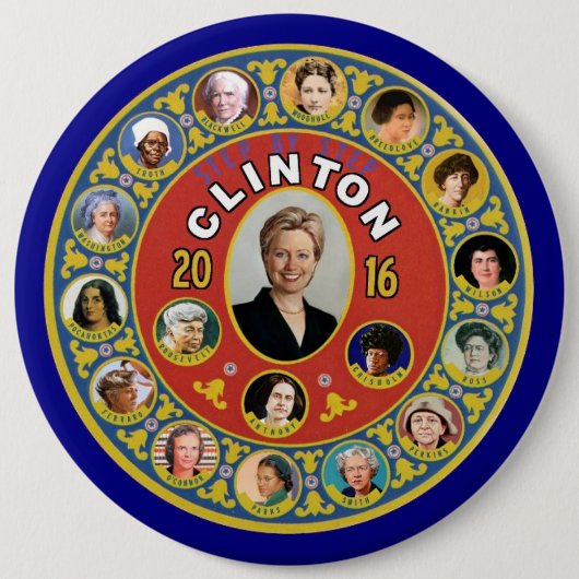 Hillary: Het eerste vrouwelijke President Ronde Button 6,0 Cm (Voorkant)