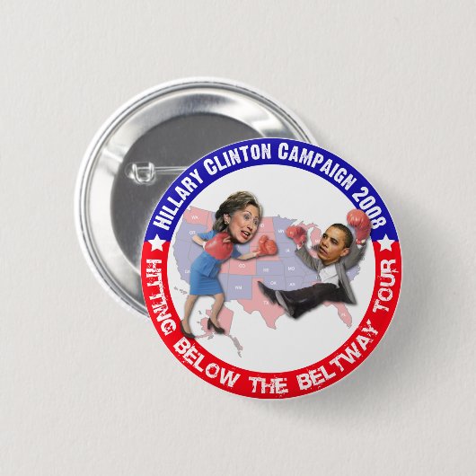 Hillary Hitting onderaan de Button van Beltway (Voorkant /achterkant)