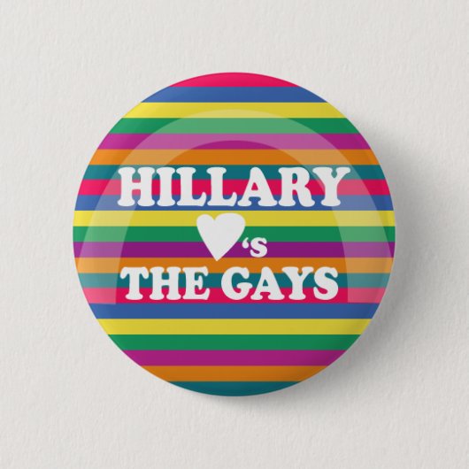 Hillary houdt van de Gays Ronde Button 5,7 Cm (Voorkant)