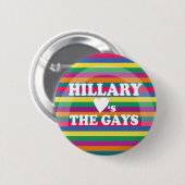 Hillary houdt van de Gays Ronde Button 5,7 Cm (Voorkant /achterkant)